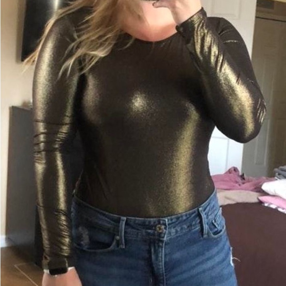 Gold shimmer bodysuit